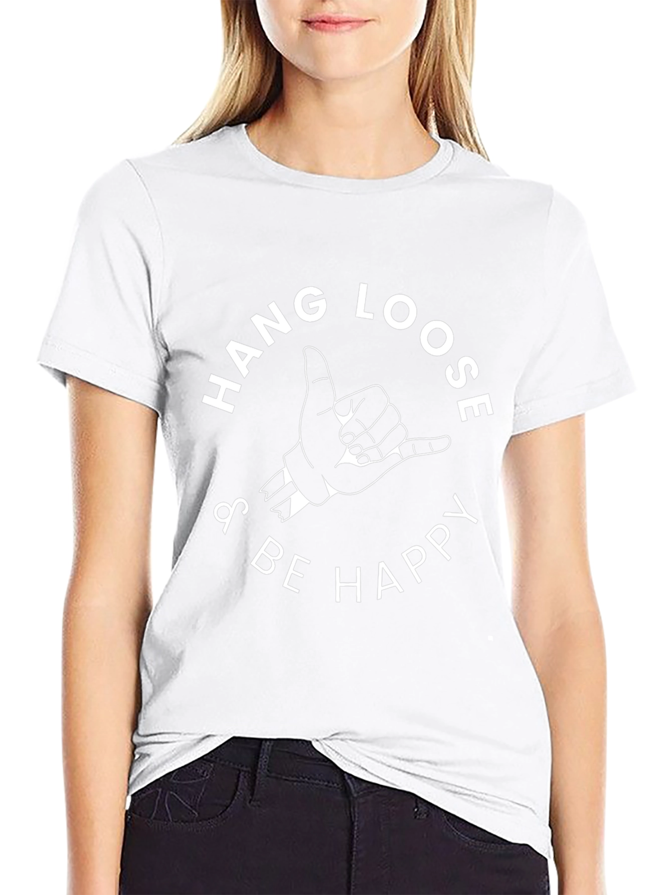 Hang Loose T-Shirt - Black Casual Tee