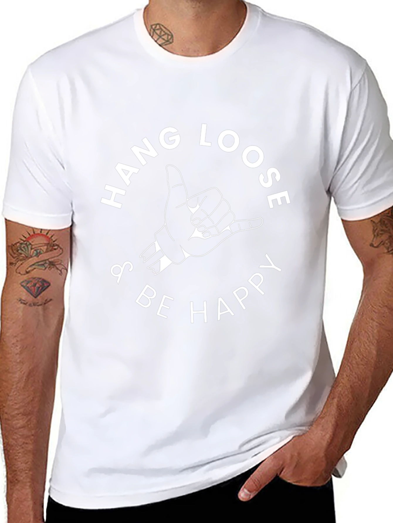 Hang Loose T-Shirt - Black Casual Tee