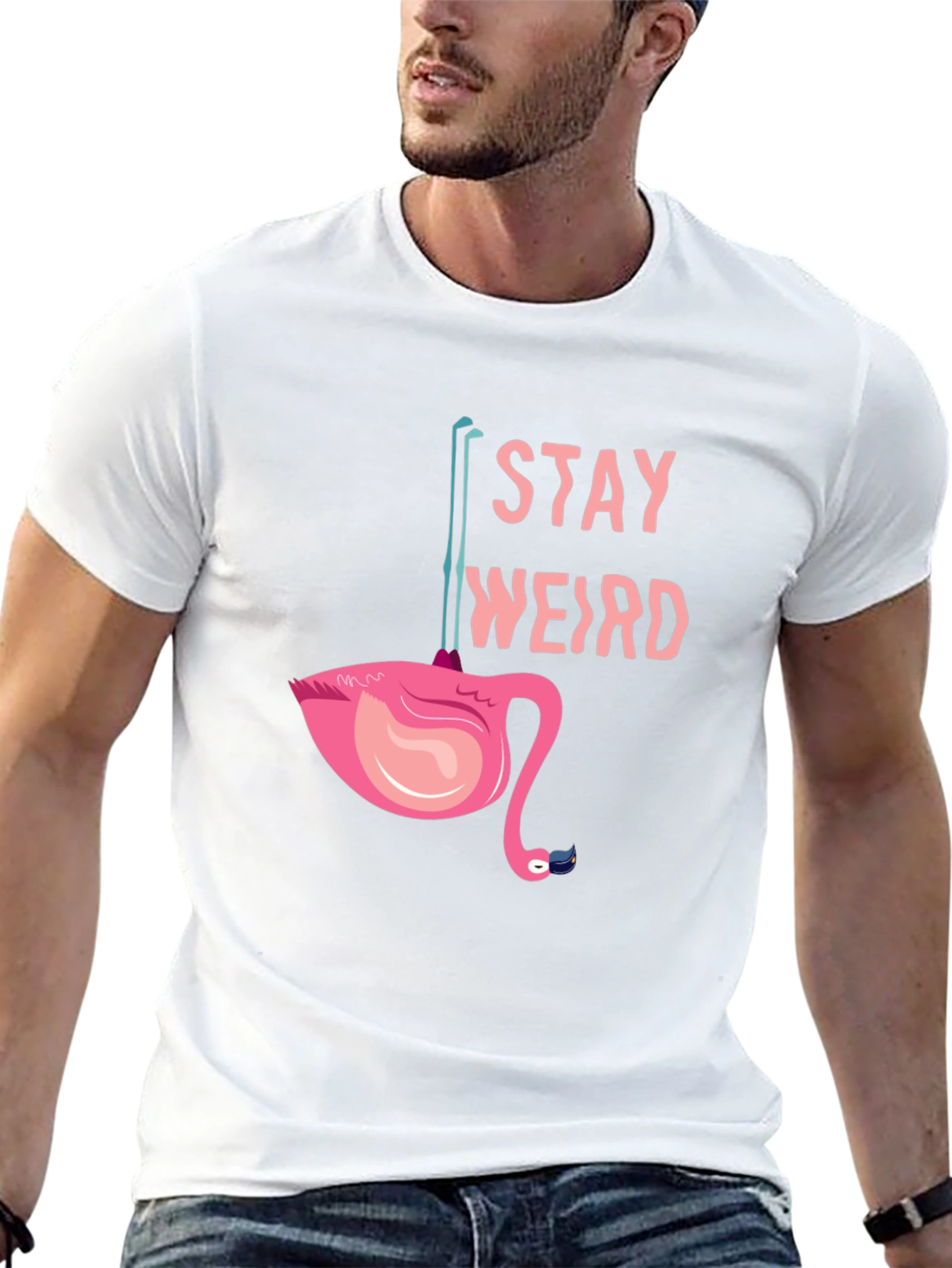 Stay Weird Flamingo Tee - Quirky Graphic T-Shirt