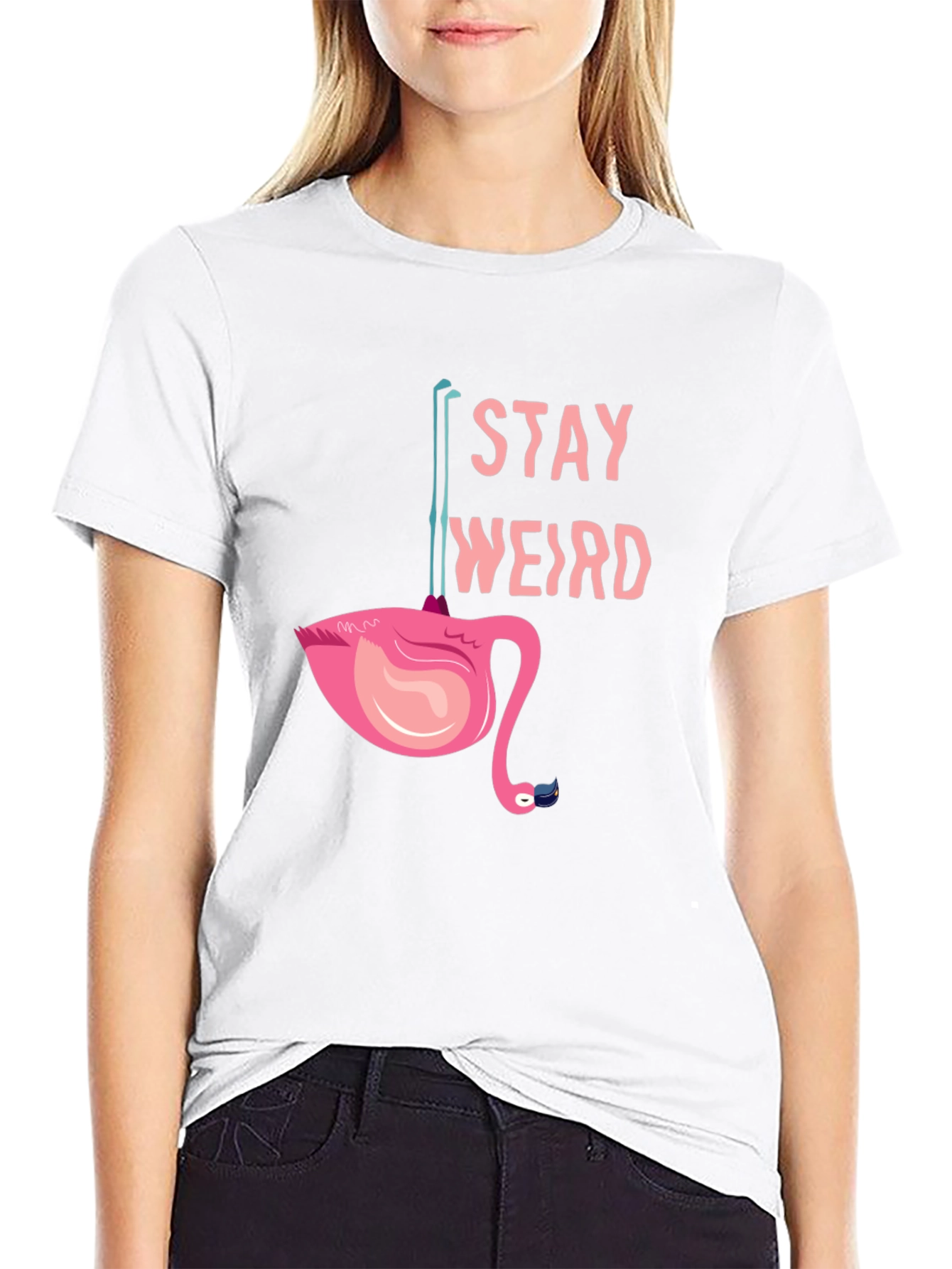 Stay Weird Flamingo Tee - Quirky Graphic T-Shirt