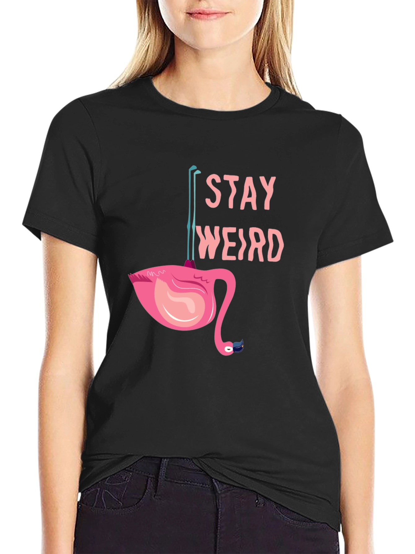 Stay Weird Flamingo Tee - Quirky Graphic T-Shirt