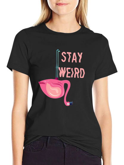 Stay Weird Flamingo Tee - Quirky Graphic T-Shirt