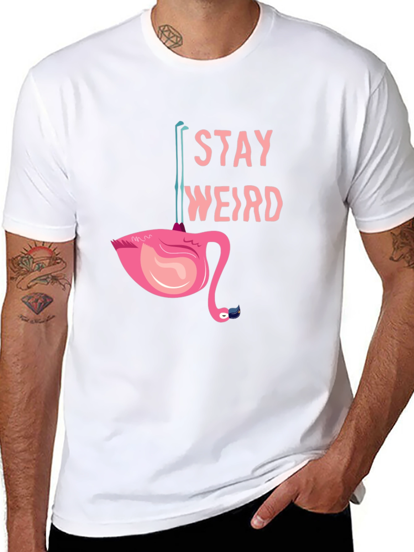 Stay Weird Flamingo Tee - Quirky Graphic T-Shirt