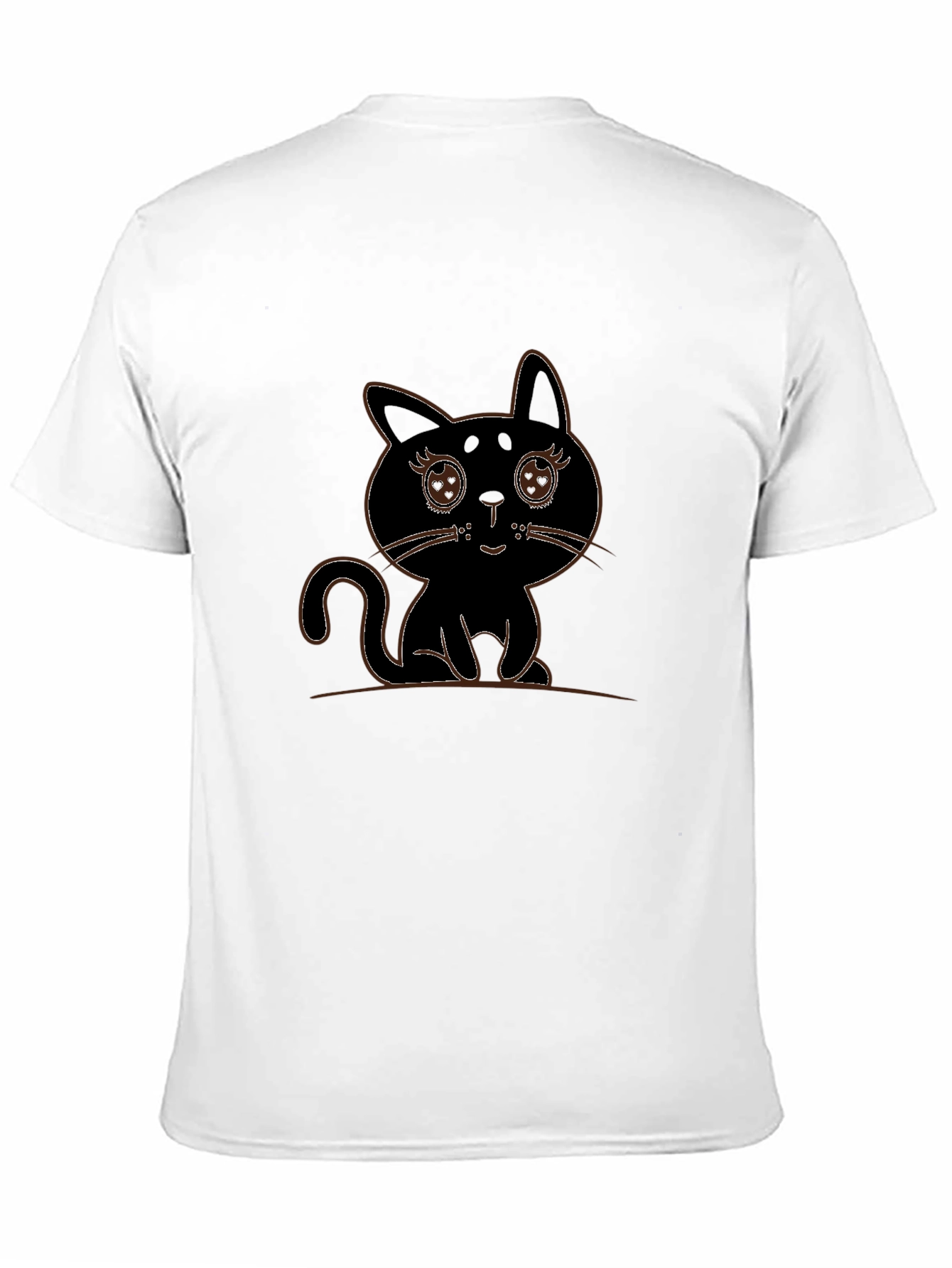 Cute Black Cat Graphic Tee - Mens