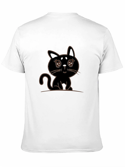 Cute Black Cat Graphic Tee - Mens