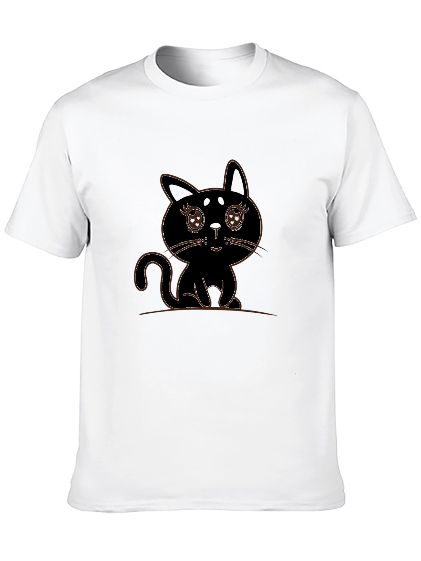 Cute Black Cat Graphic Tee - Mens