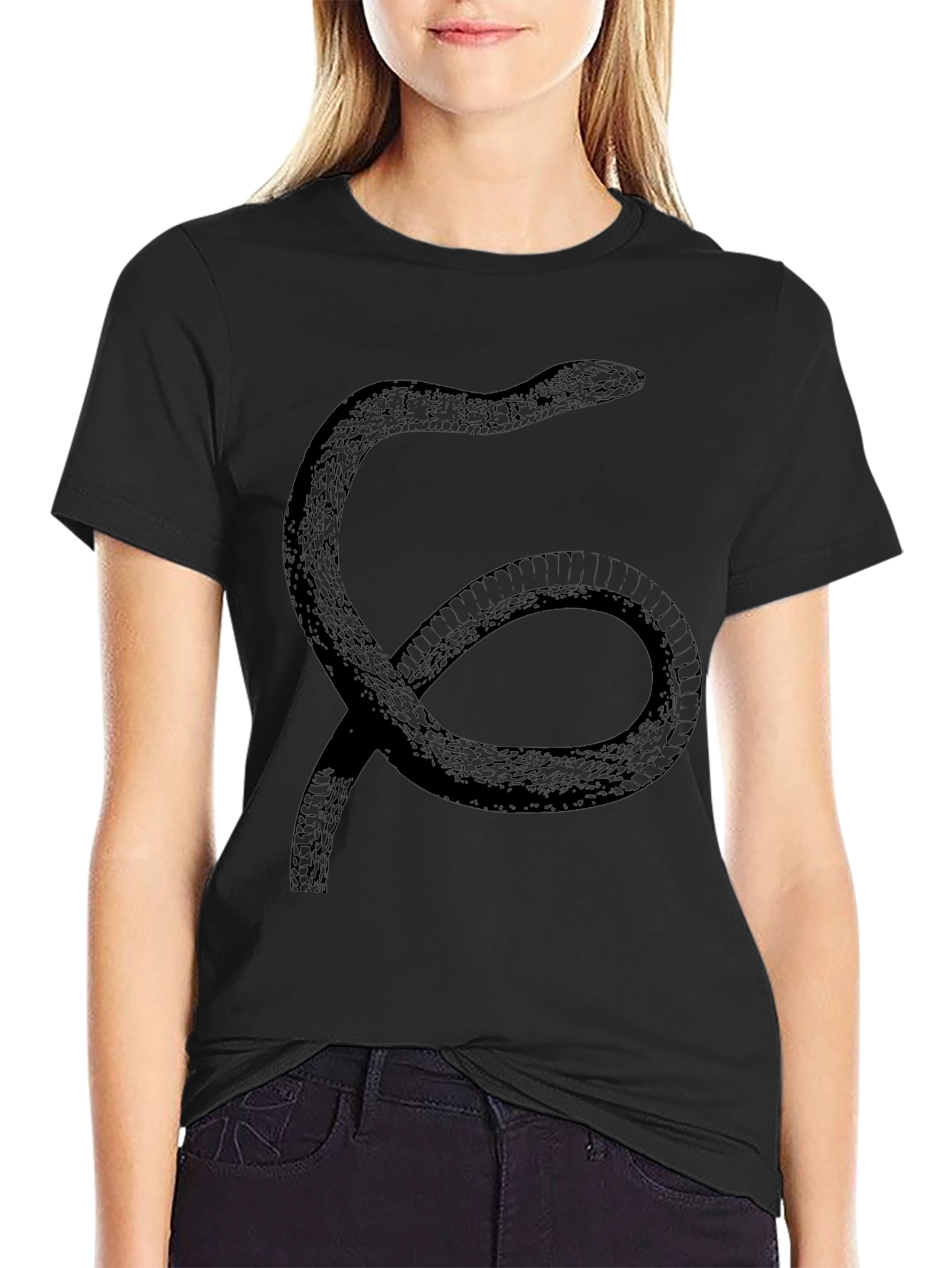 Snake Graphic T-Shirt - Black