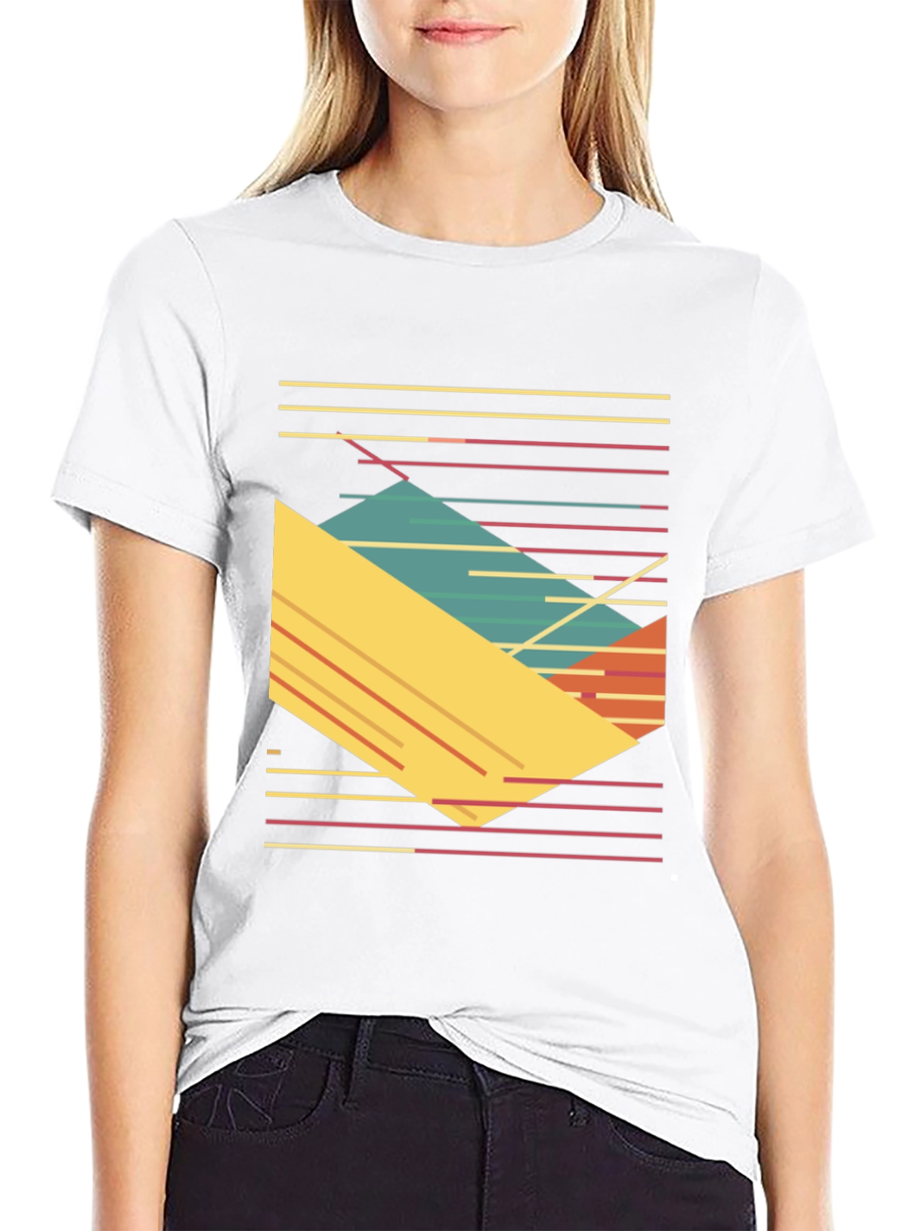 Retro Geometric T-Shirt - Bold 80s Style Tee