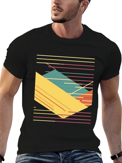 Retro Geometric T-Shirt - Bold 80s Style Tee