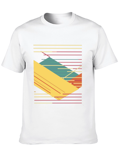 Retro Geometric T-Shirt - Bold 80s Style Tee