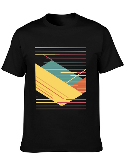 Retro Geometric T-Shirt - Bold 80s Style Tee