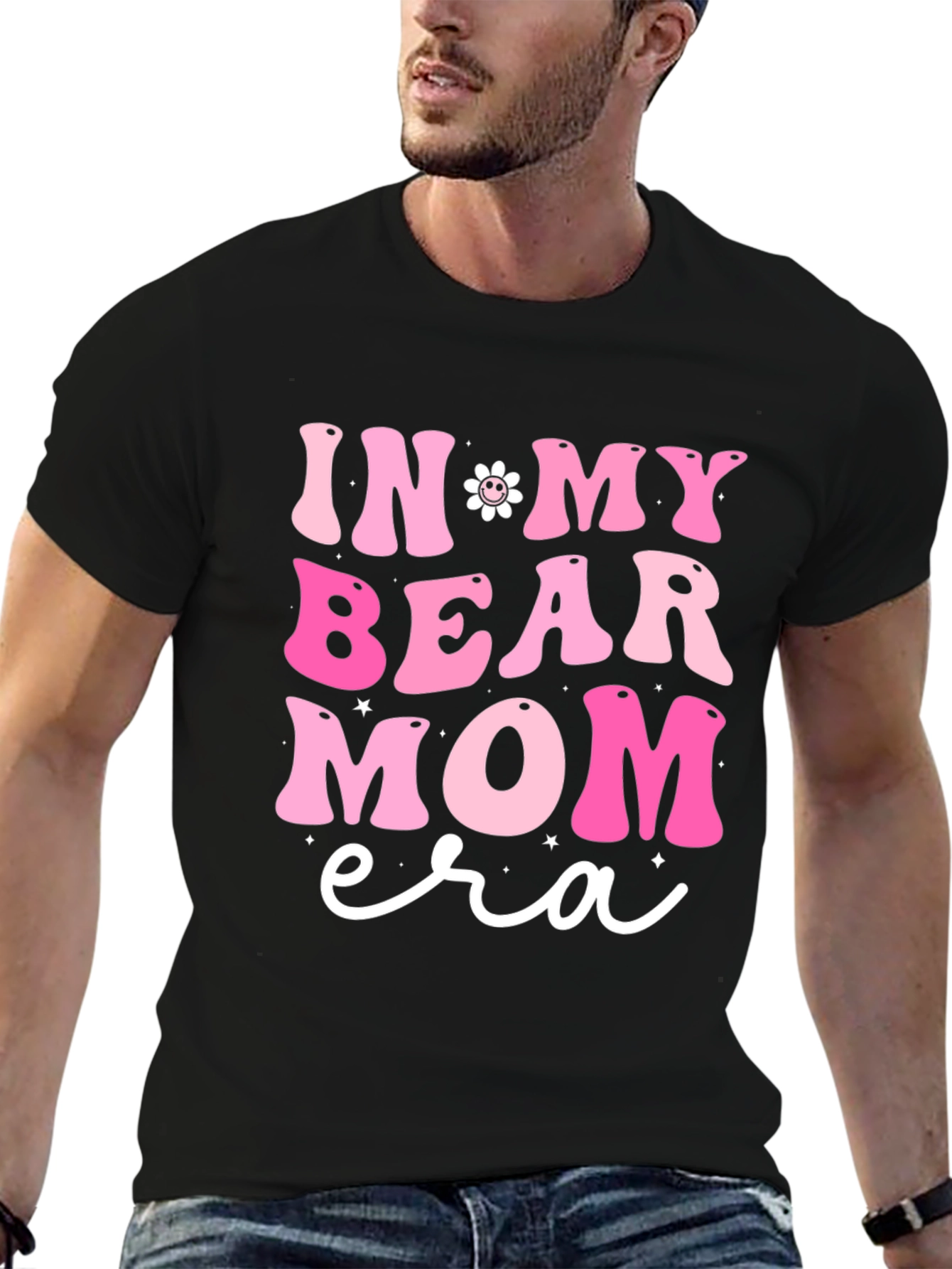 In My Bear Mom Era Black Graphic Tee