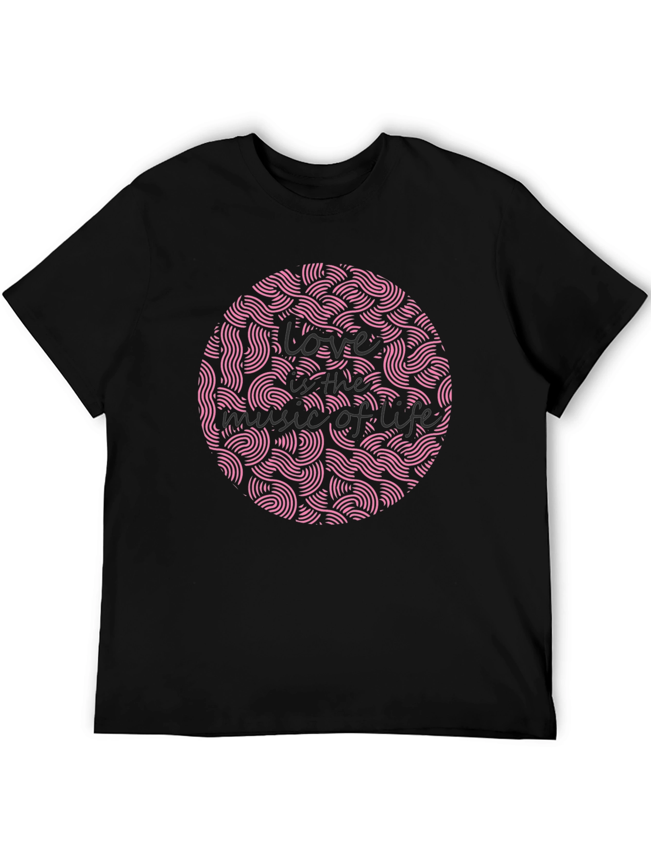 Love is the Music of Life Black Graphic Tee