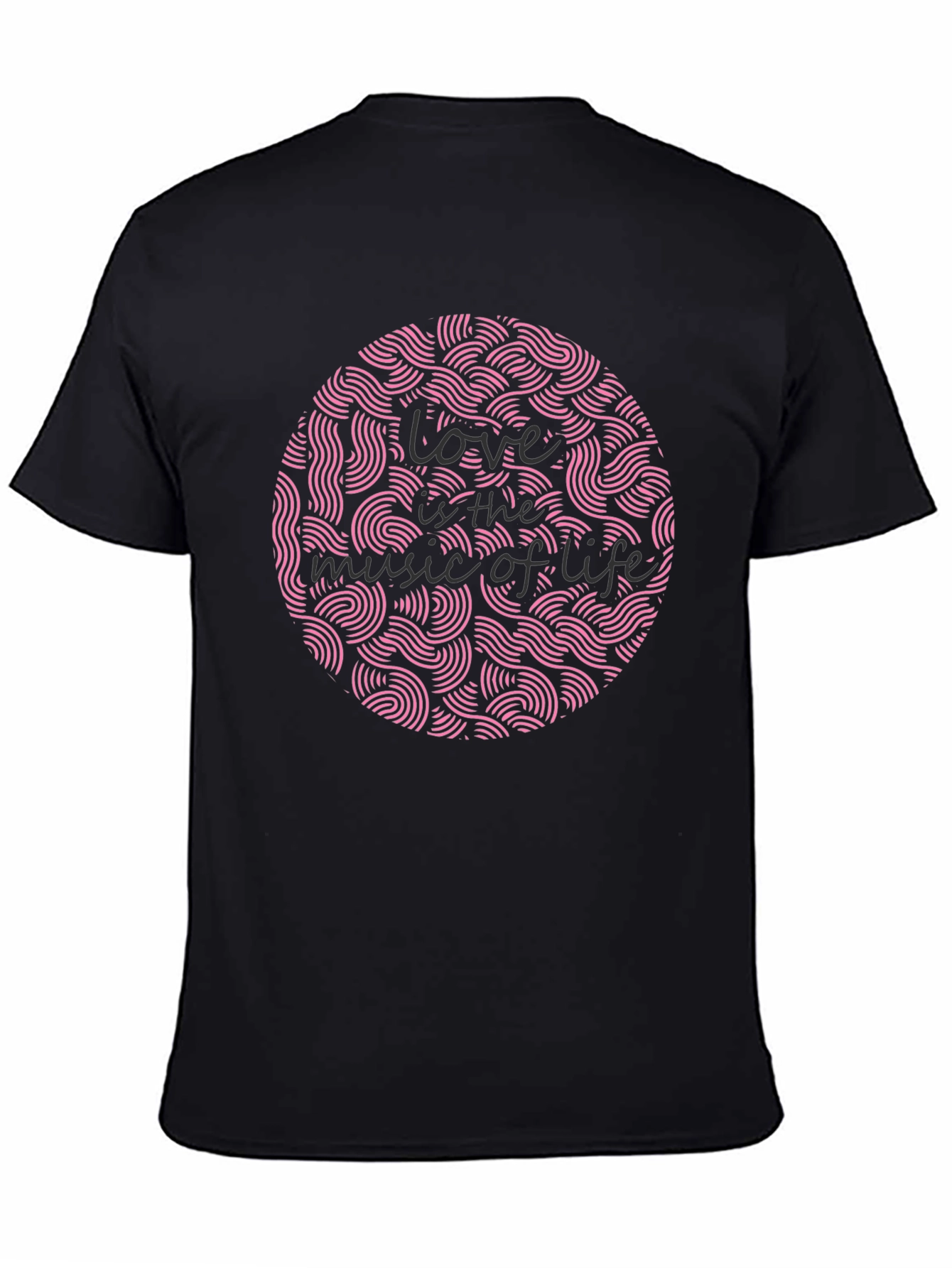 Love is the Music of Life Black Graphic Tee