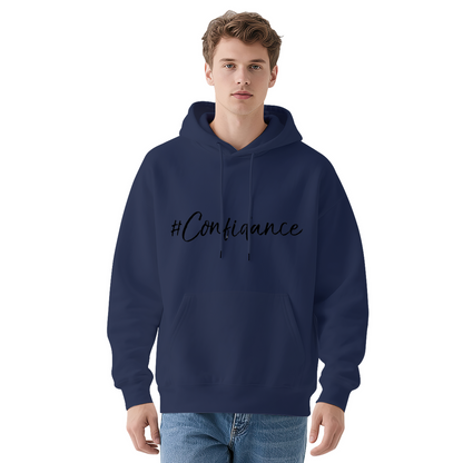 #Confiance Cursive Script White Pullover Hoodie
