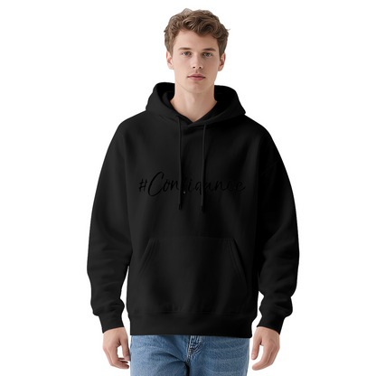 #Confiance Cursive Script White Pullover Hoodie