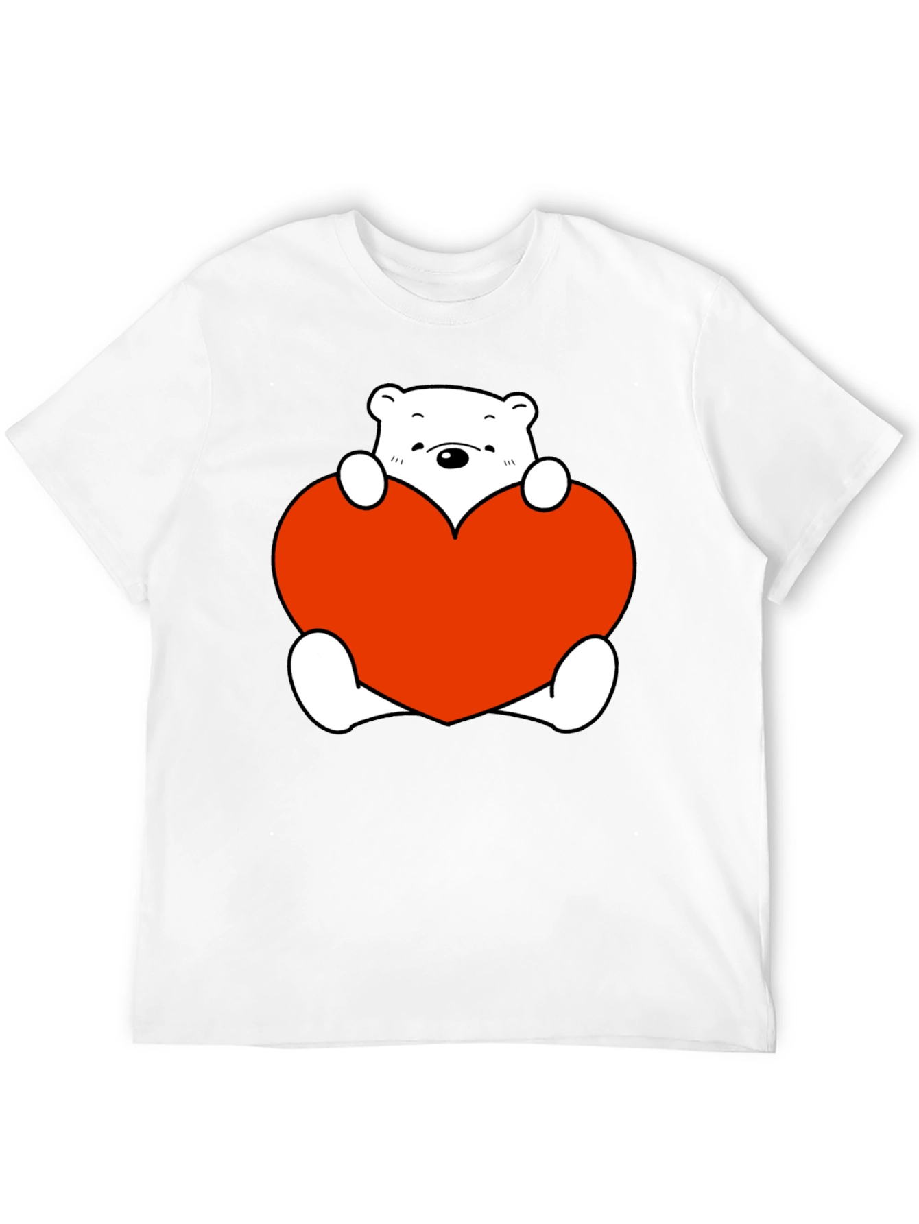 Cute Bear with Heart Graphic T-Shirt