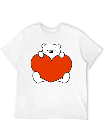 Cute Bear with Heart Graphic T-Shirt