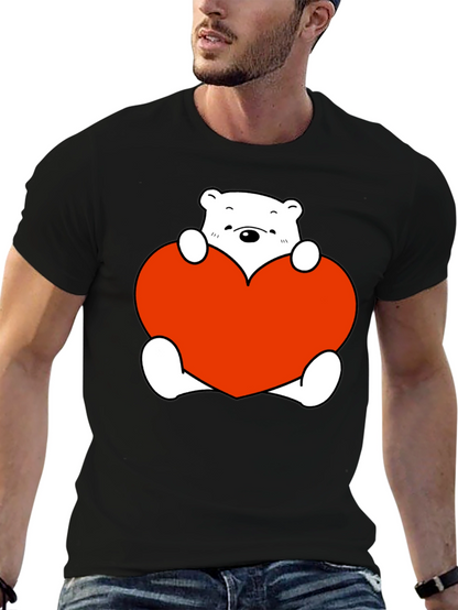 Cute Bear with Heart Graphic T-Shirt