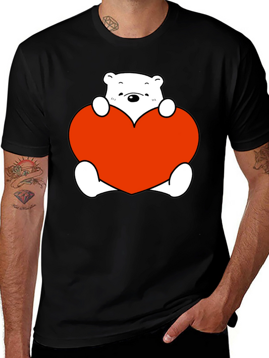 Cute Bear with Heart Graphic T-Shirt