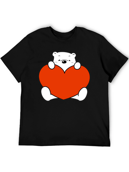 Cute Bear with Heart Graphic T-Shirt
