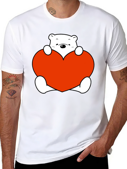Cute Bear with Heart Graphic T-Shirt