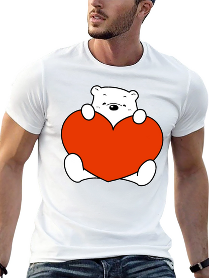 Cute Bear with Heart Graphic T-Shirt