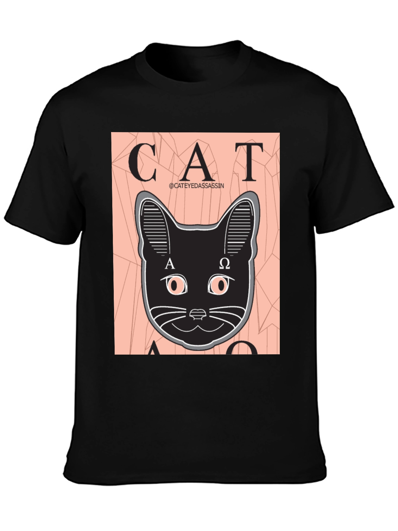 Cat Assassin Graphic Tee - Black T-Shirt