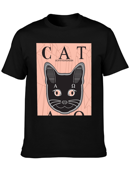 Cat Assassin Graphic Tee - Black T-Shirt