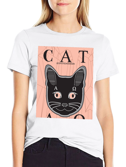 Cat Assassin Graphic Tee - Black T-Shirt