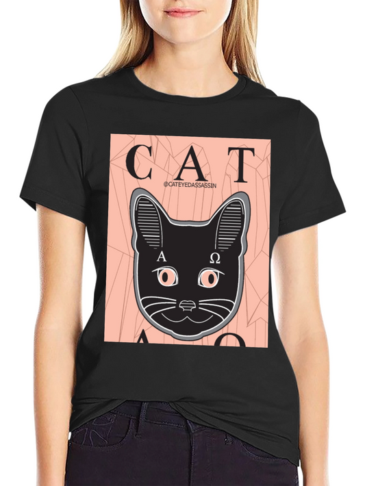 Cat Assassin Graphic Tee - Black T-Shirt