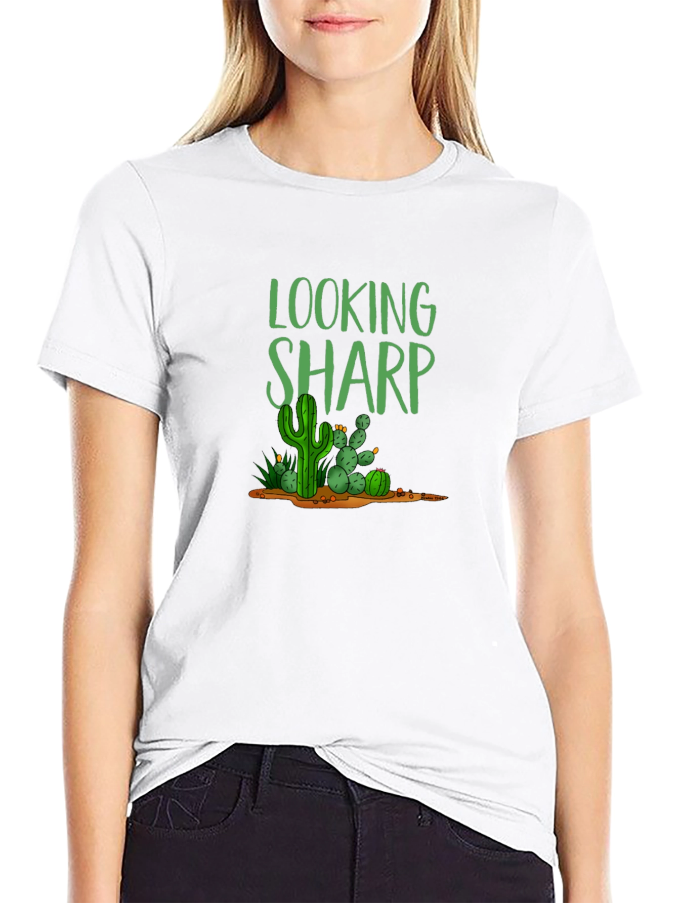 Looking Sharp Cactus T-Shirt - Black Cotton Tee