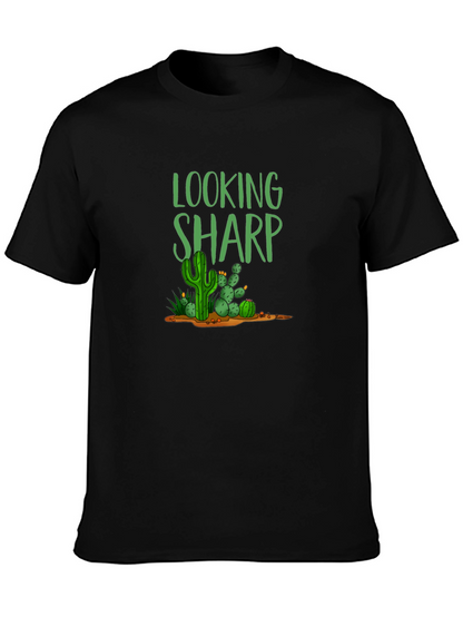 Looking Sharp Cactus T-Shirt - Black Cotton Tee