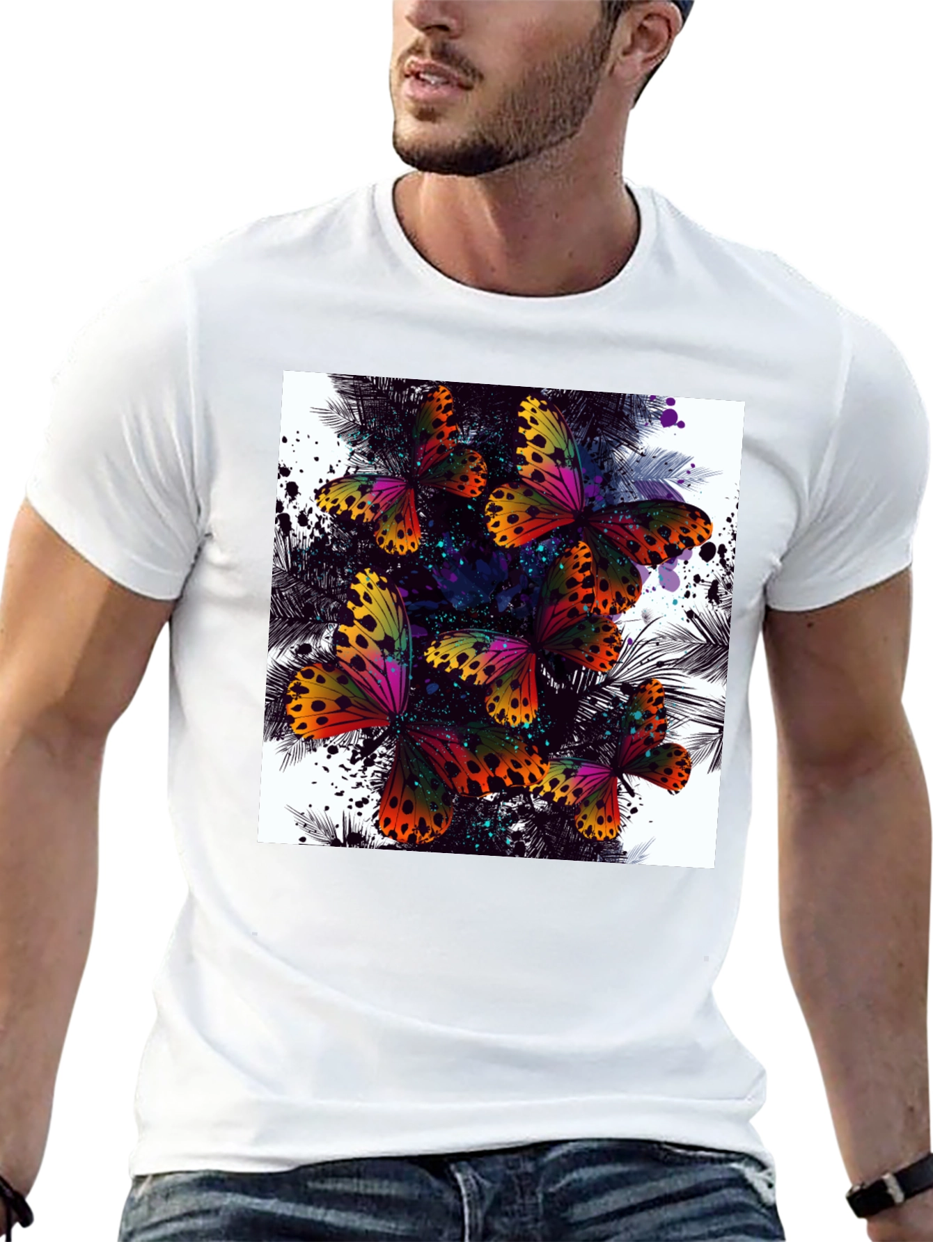 Butterfly Splash Black T-Shirt