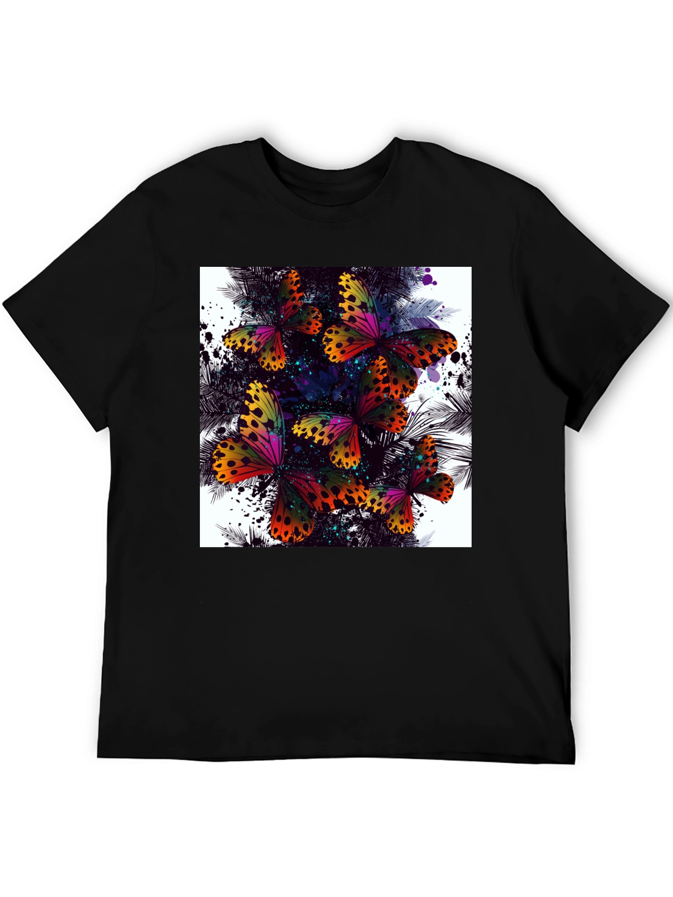 Butterfly Splash Black T-Shirt