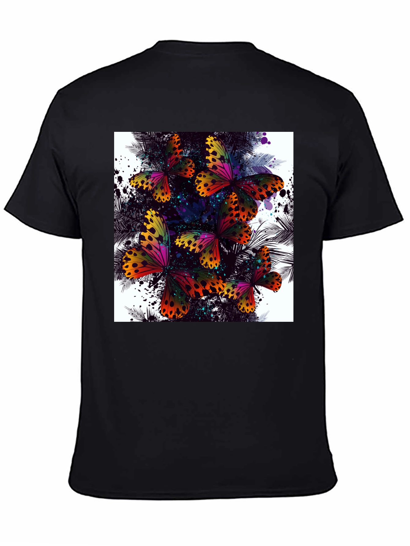 Butterfly Splash Black T-Shirt