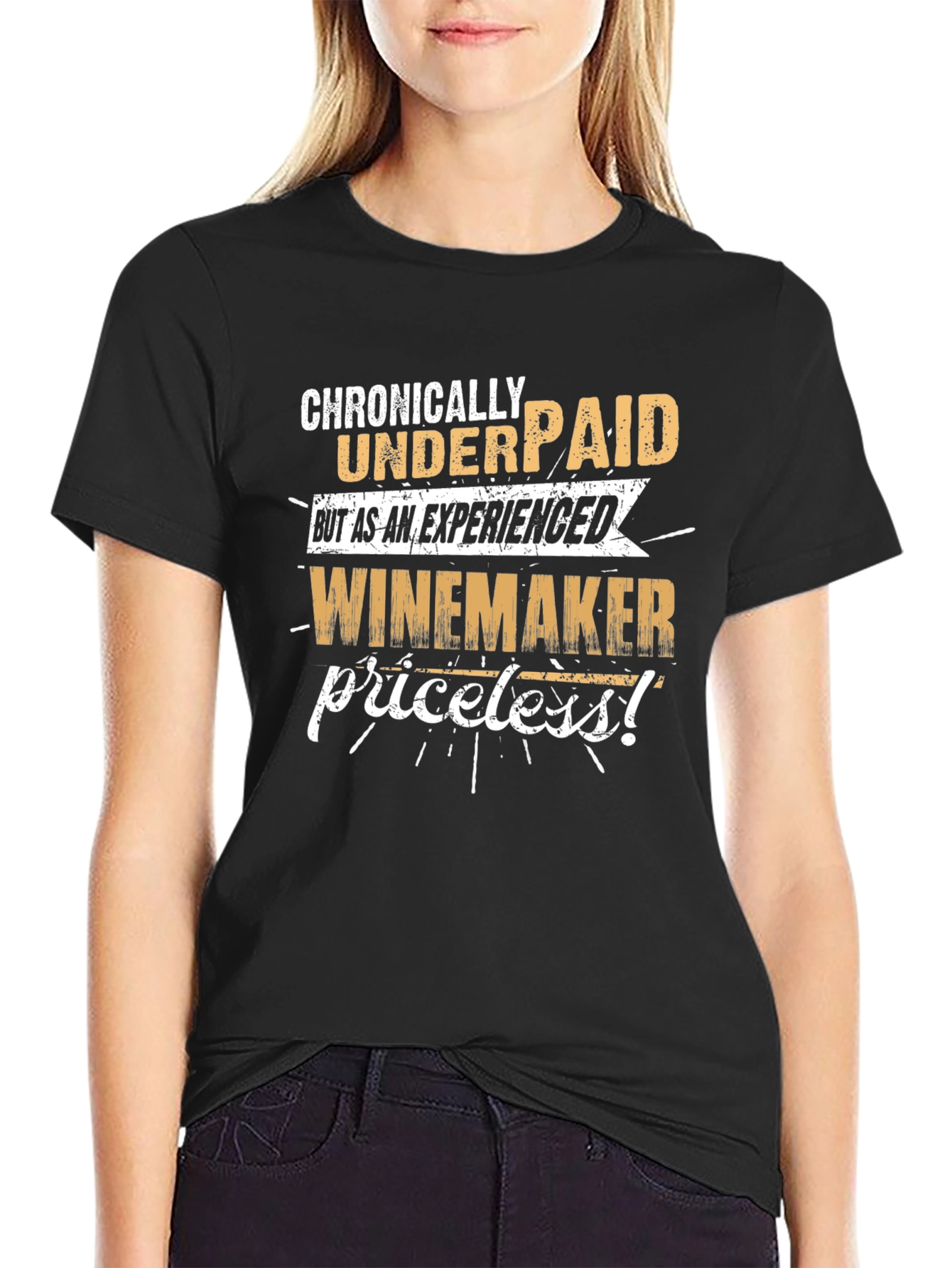 Chronically Underpaid Winemaker Black T-Shirt