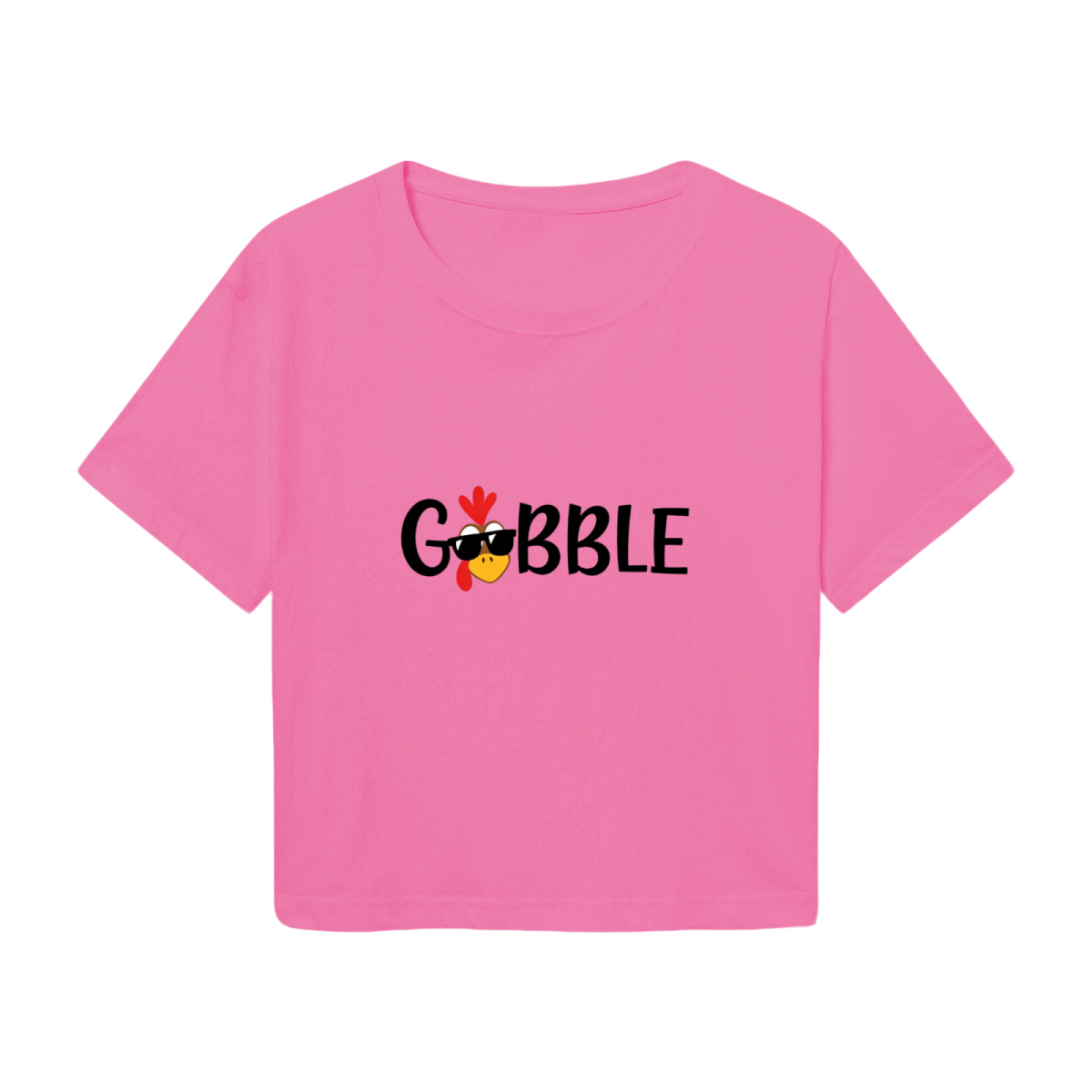 Gobble Cool Sunglasses Turkey Thanksgiving Crop Top