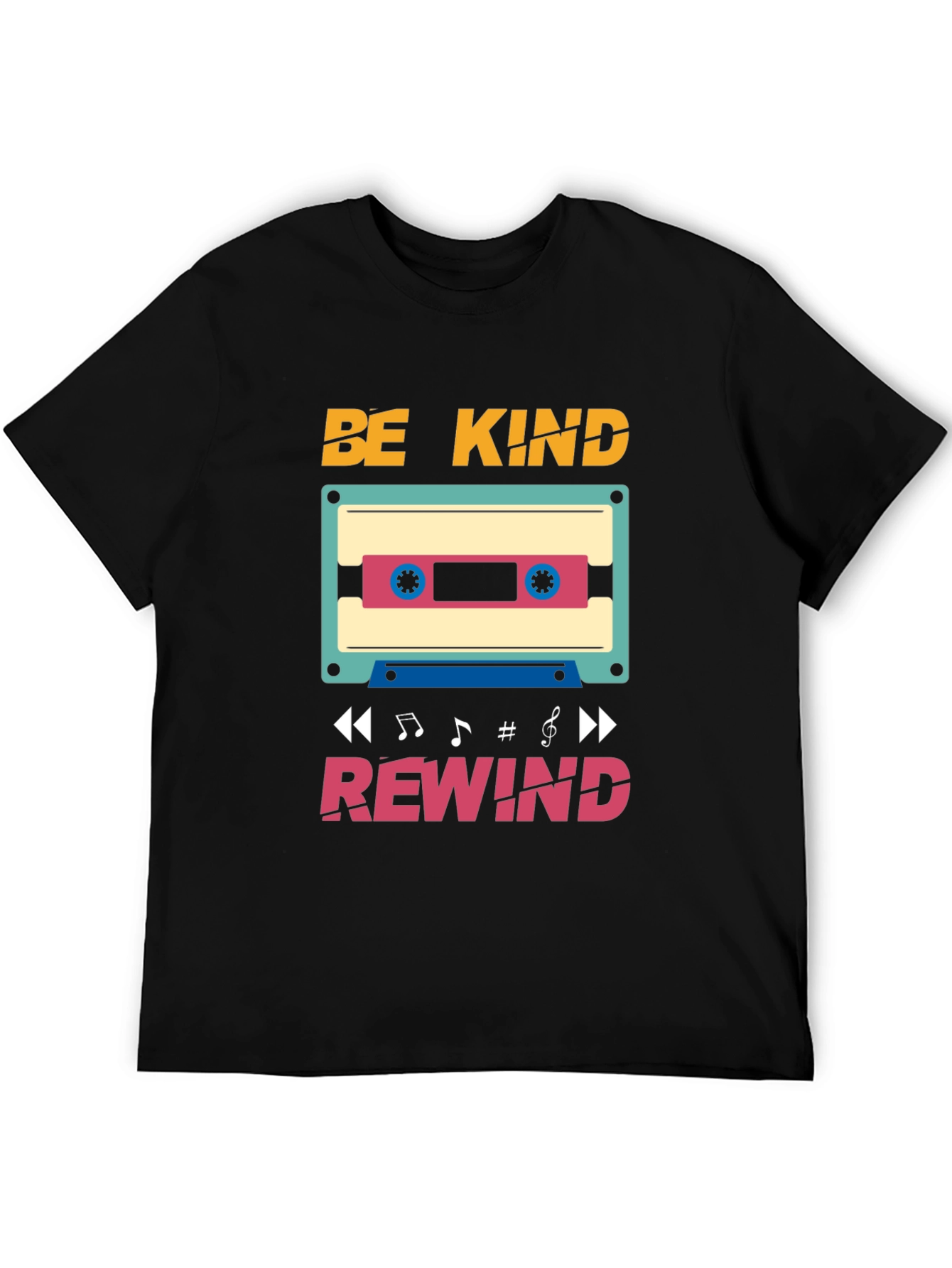 Be Kind Rewind T-Shirt - Retro Cassette Design