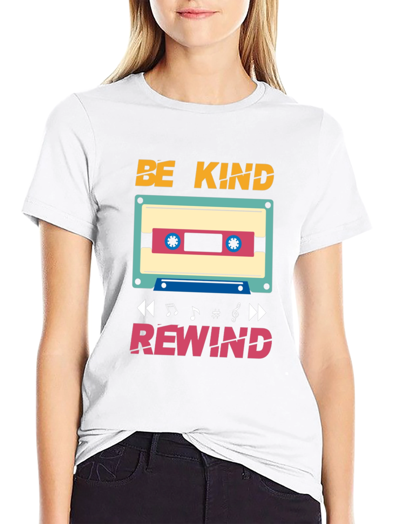 Be Kind Rewind T-Shirt - Retro Cassette Design