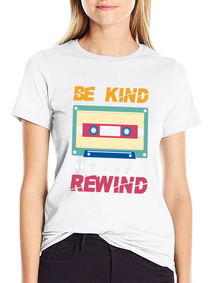 Be Kind Rewind T-Shirt - Retro Cassette Design