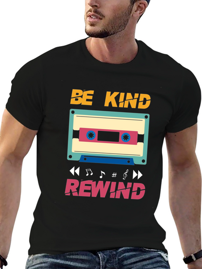 Be Kind Rewind T-Shirt - Retro Cassette Design