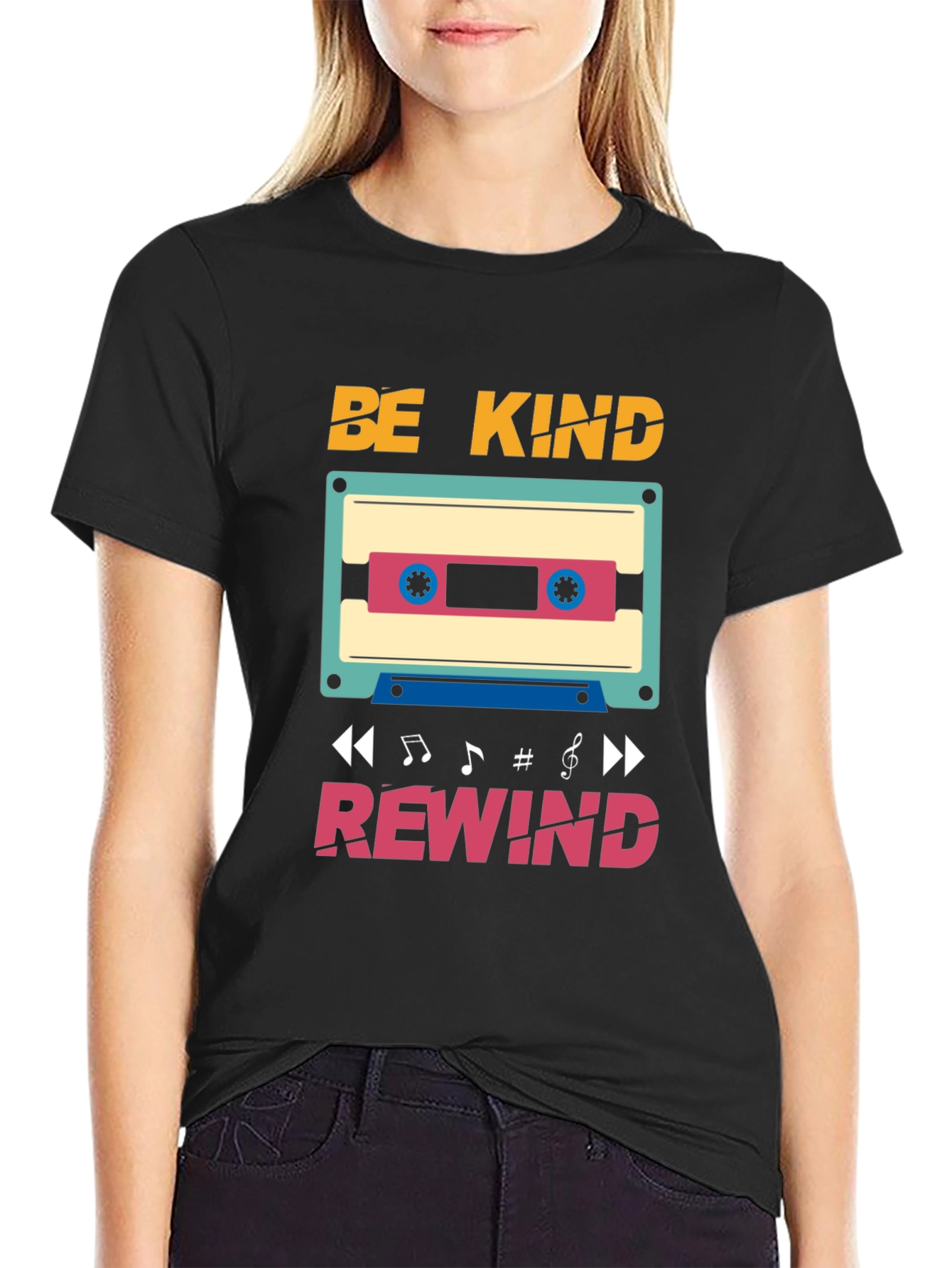 Be Kind Rewind T-Shirt - Retro Cassette Design