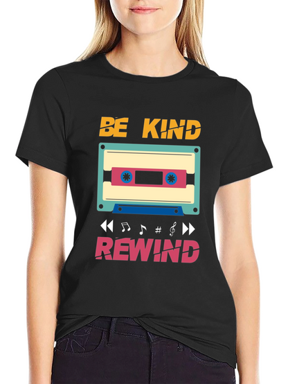 Be Kind Rewind T-Shirt - Retro Cassette Design