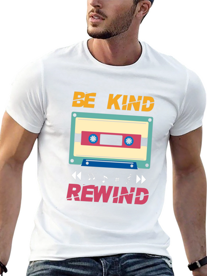Be Kind Rewind T-Shirt - Retro Cassette Design