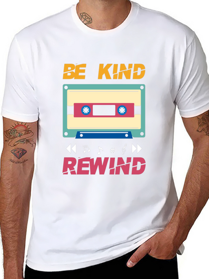 Be Kind Rewind T-Shirt - Retro Cassette Design