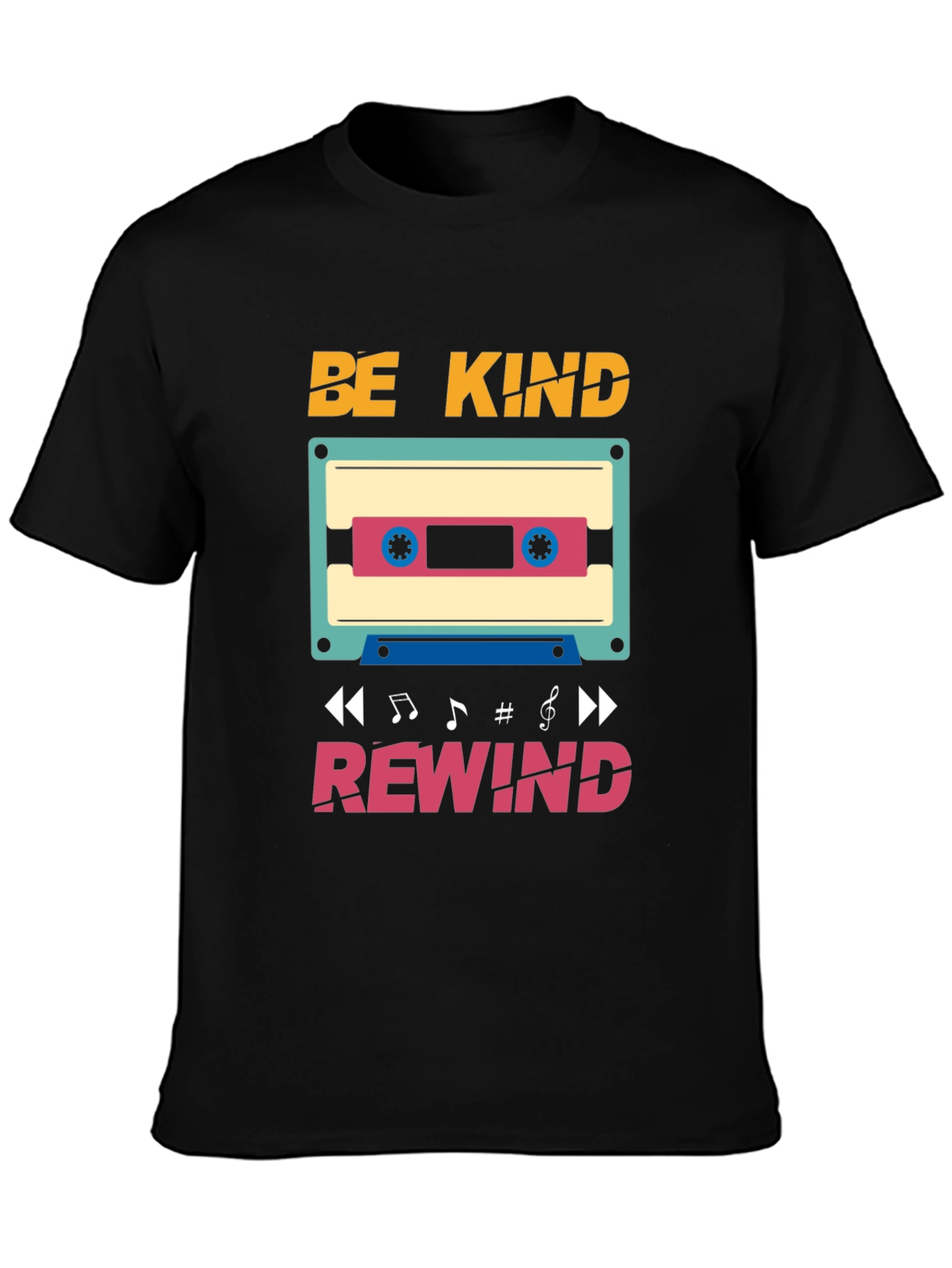 Be Kind Rewind T-Shirt - Retro Cassette Design