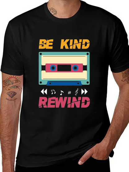 Be Kind Rewind T-Shirt - Retro Cassette Design