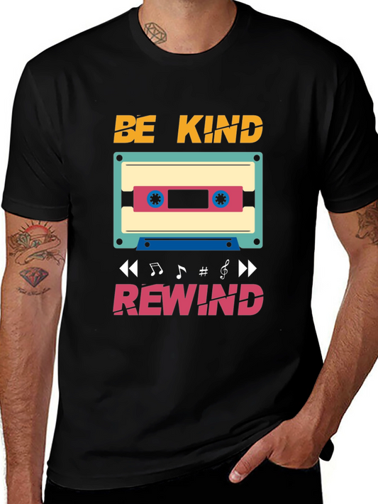 Be Kind Rewind T-Shirt - Retro Cassette Design