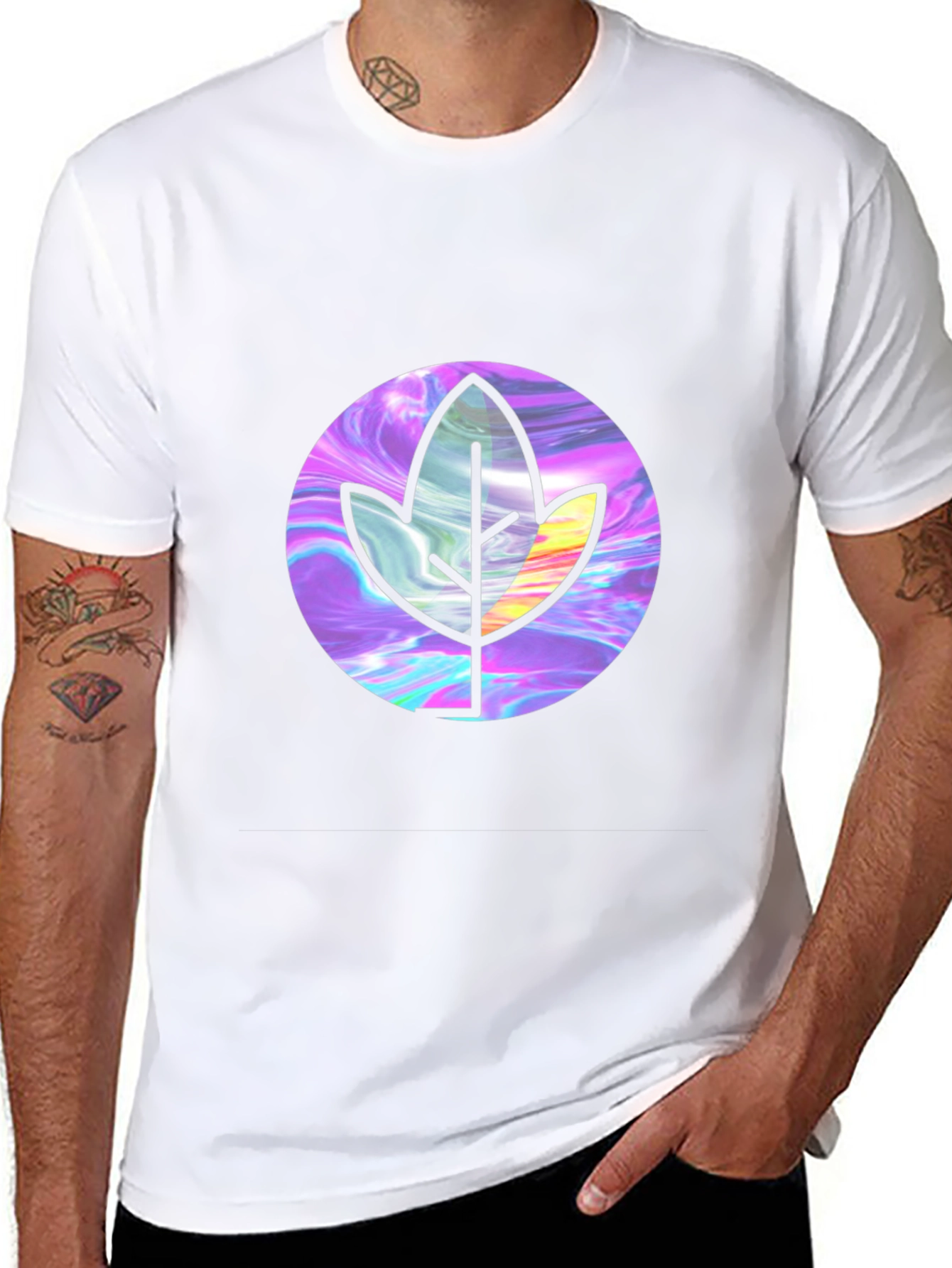 Leaf Graphic Black T-Shirt - Stylish & Unique Design